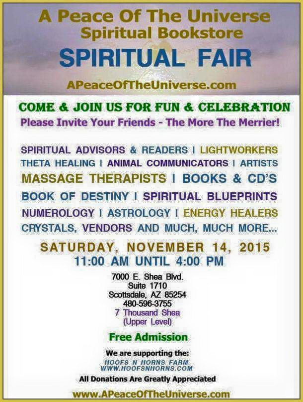 A Peace of the Universe Spiritual Fair – November 14, 2015