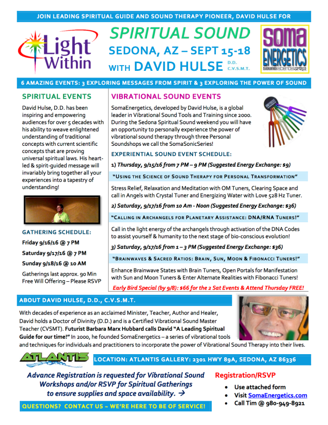 Sedona AZ Spiritual Sound David Hulse September 15-18