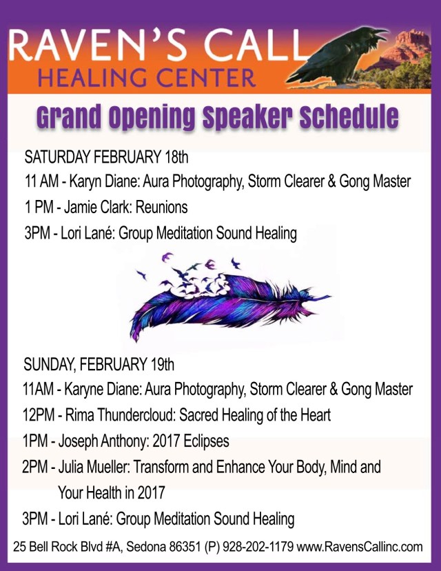 Grand Opening Speaker Schedule